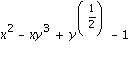 x^2-xy^3+y^(1/2)-1